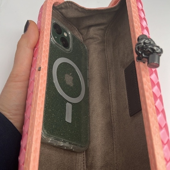 Bottega Veneta Pink Intrecciato Long Knot Clutch Bag Silk Snakeskin - Perfect - Picture 14 of 15